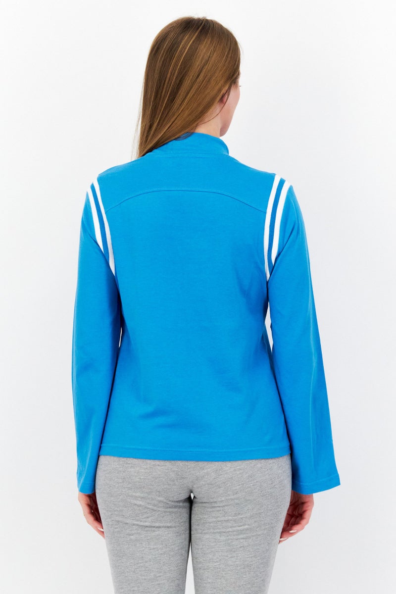 umbro تي شيرت تدريب طويل الأكمام للنساء، أزرق - Image 2